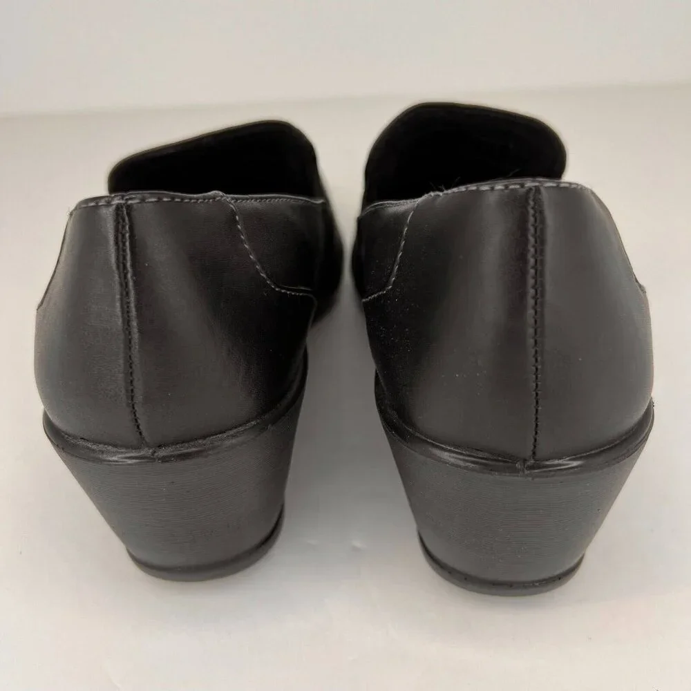 Dr. Scholls Womens 36120076 Black Gel Cushion Leather Size 7 Slip-On Shoes